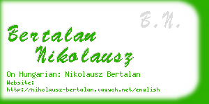 bertalan nikolausz business card